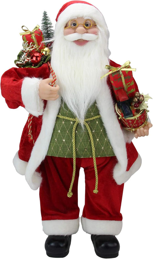 FIGURA NAVIDEÑA DE SANTA DE 90CM  CON REGALOS